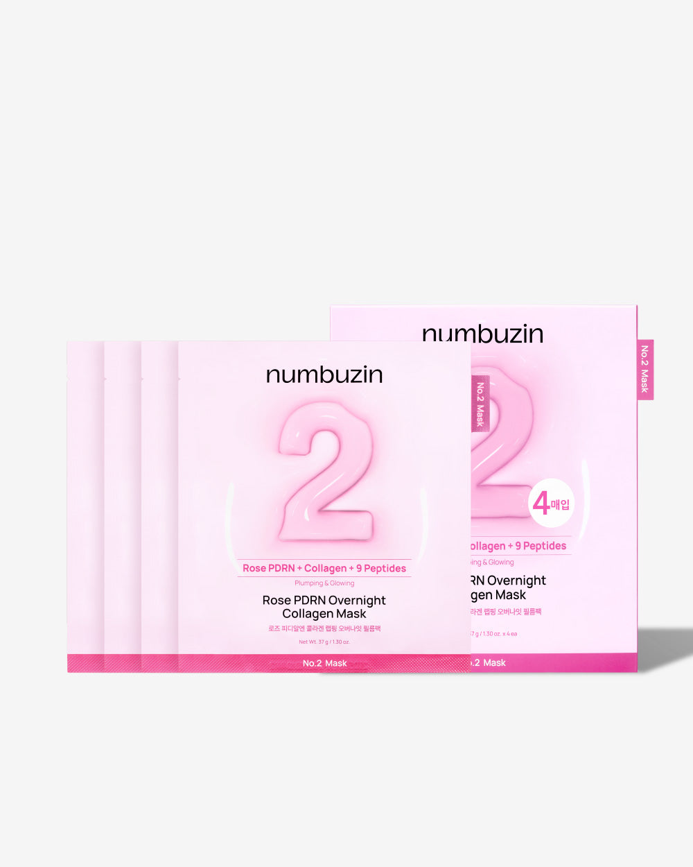 No.2 Rose PDRN Overnight Collagen Mask (4 Masks)