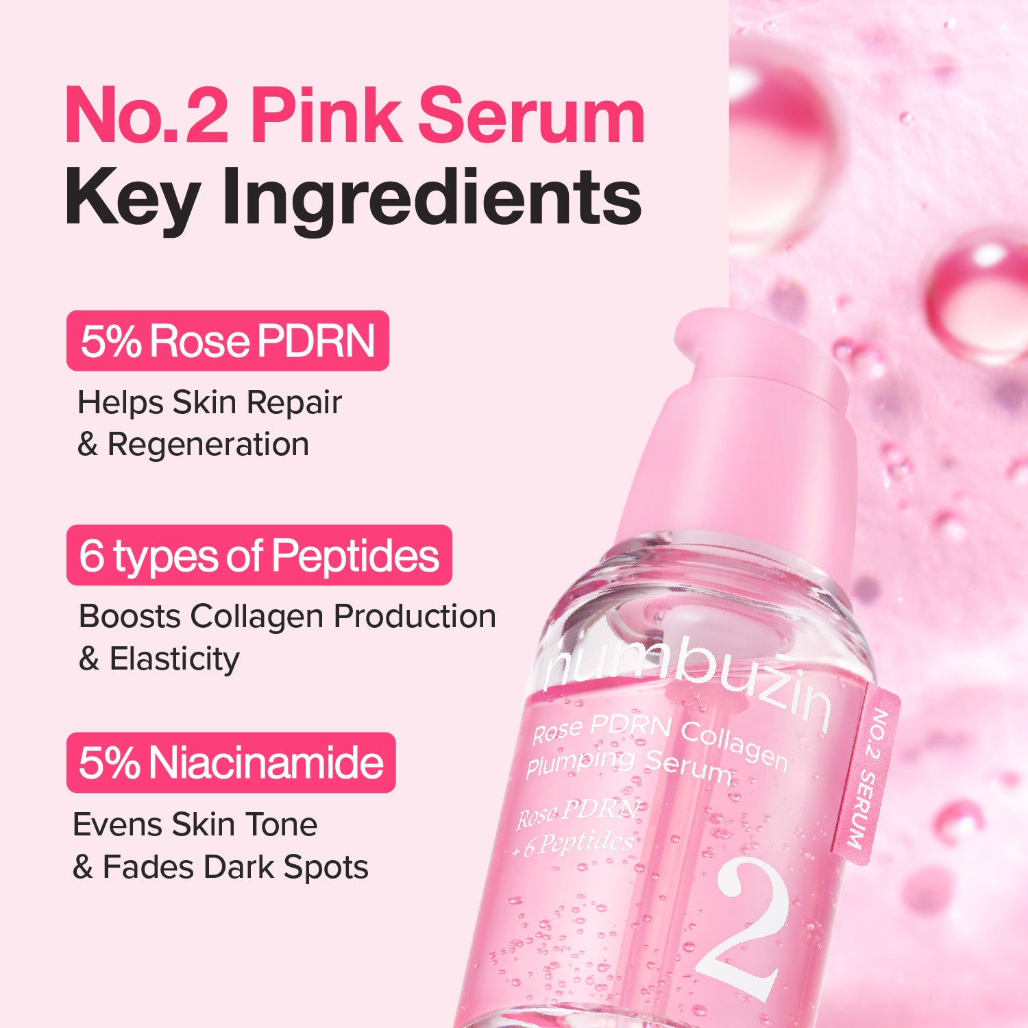 No.2 Rose PDRN Collagen Plumping Serum