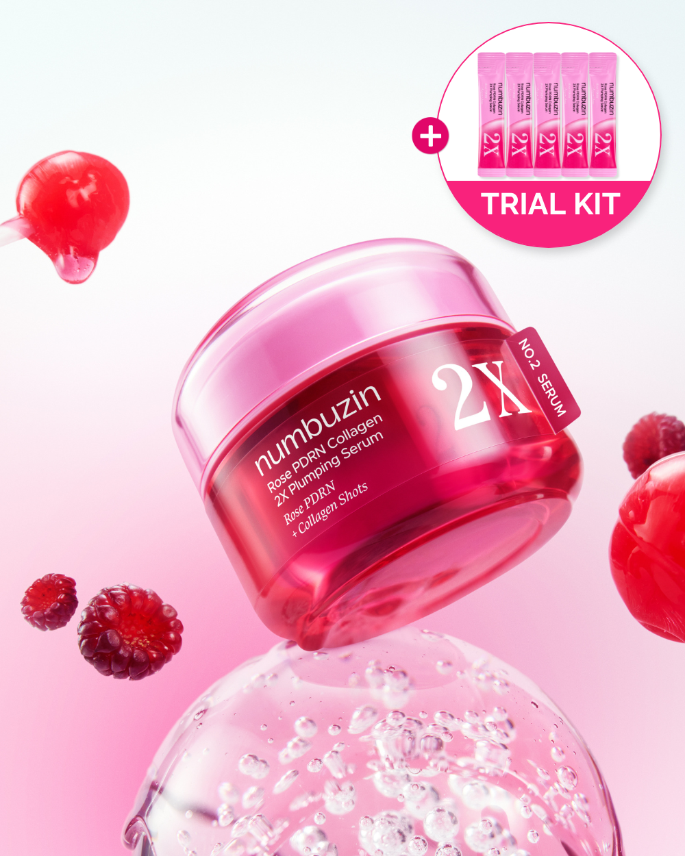 Numbuzin No.2 Rose PDRN Collagen 2X Plumping Serum jar