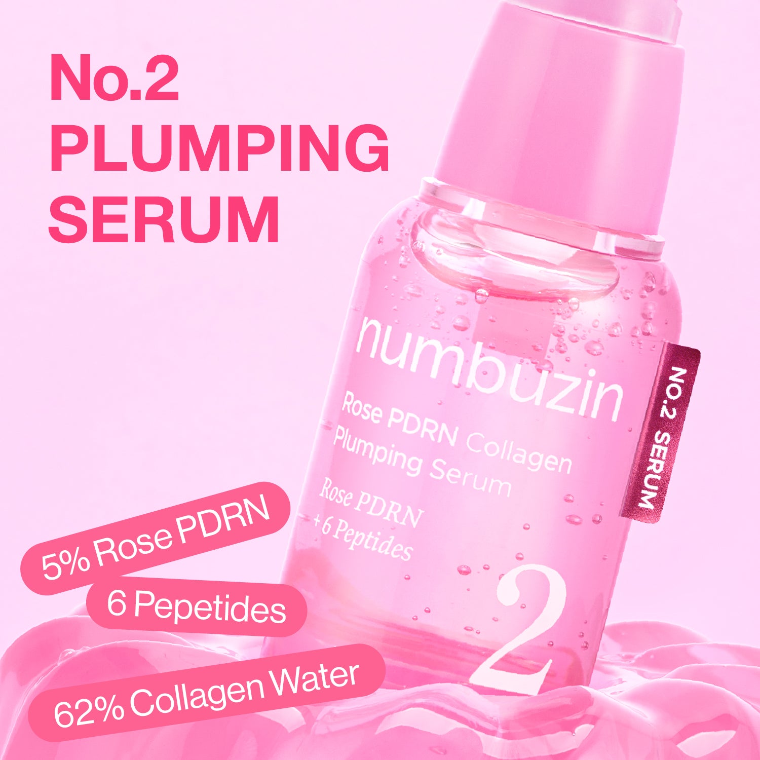 No.2 & 2X Rose PDRN Collagen Plumping Serum Mini Kit (10EA)