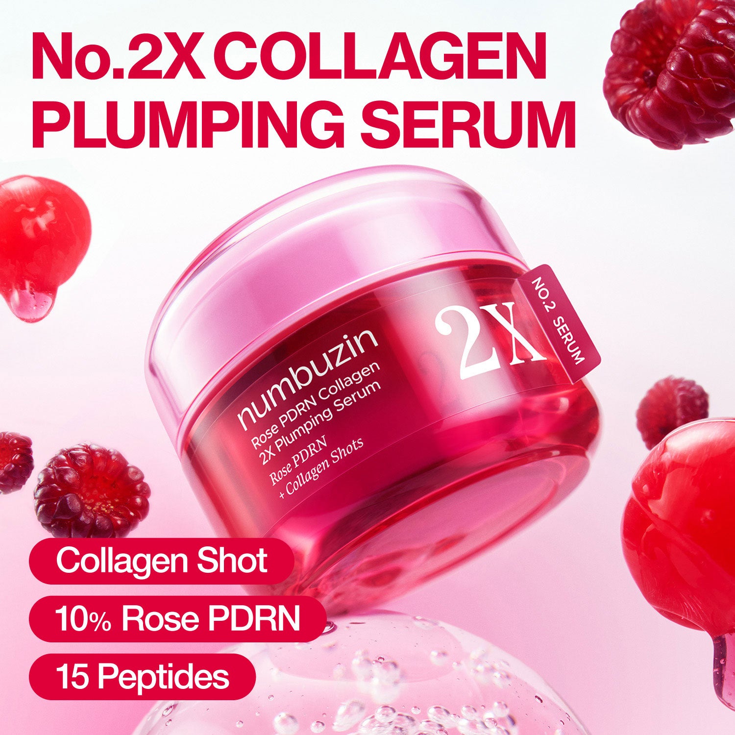 No.2 Rose PDRN Collagen 2X Plumping Serum