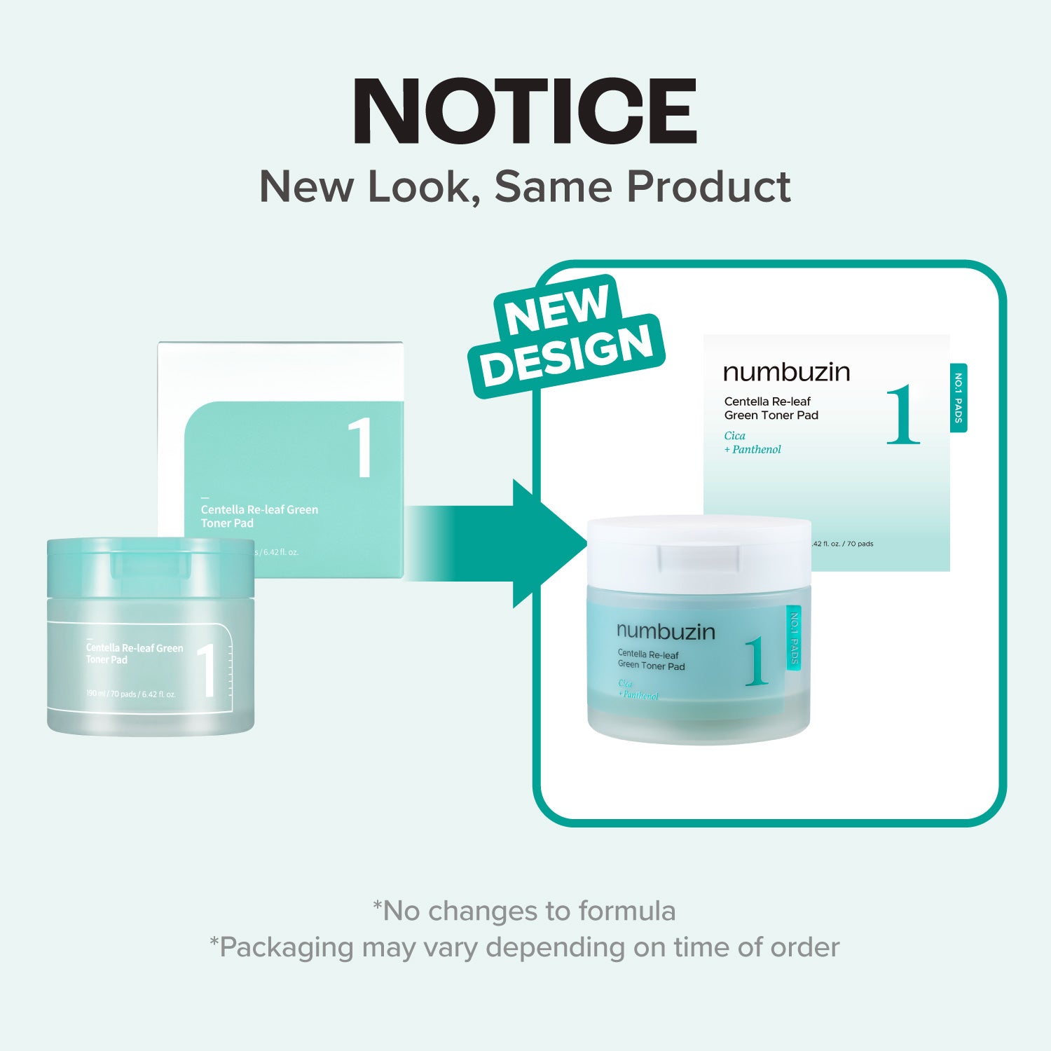 No.1 Centella Re-Leaf Green Toner Pads