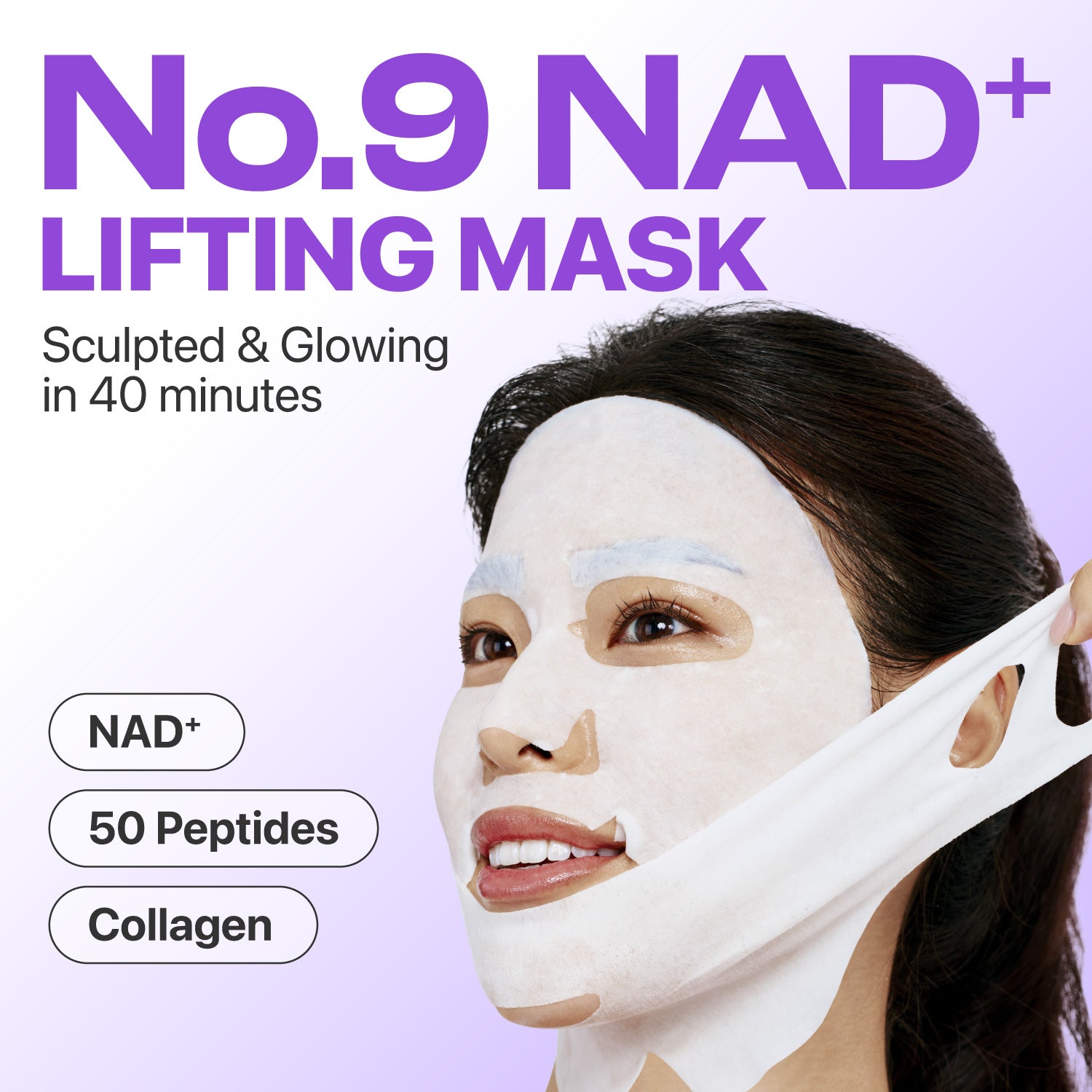 No.9  NAD+ BIO Lifting-sil Full Face Mask Bundle (16 Sheets + 4 Lifting Bands)
