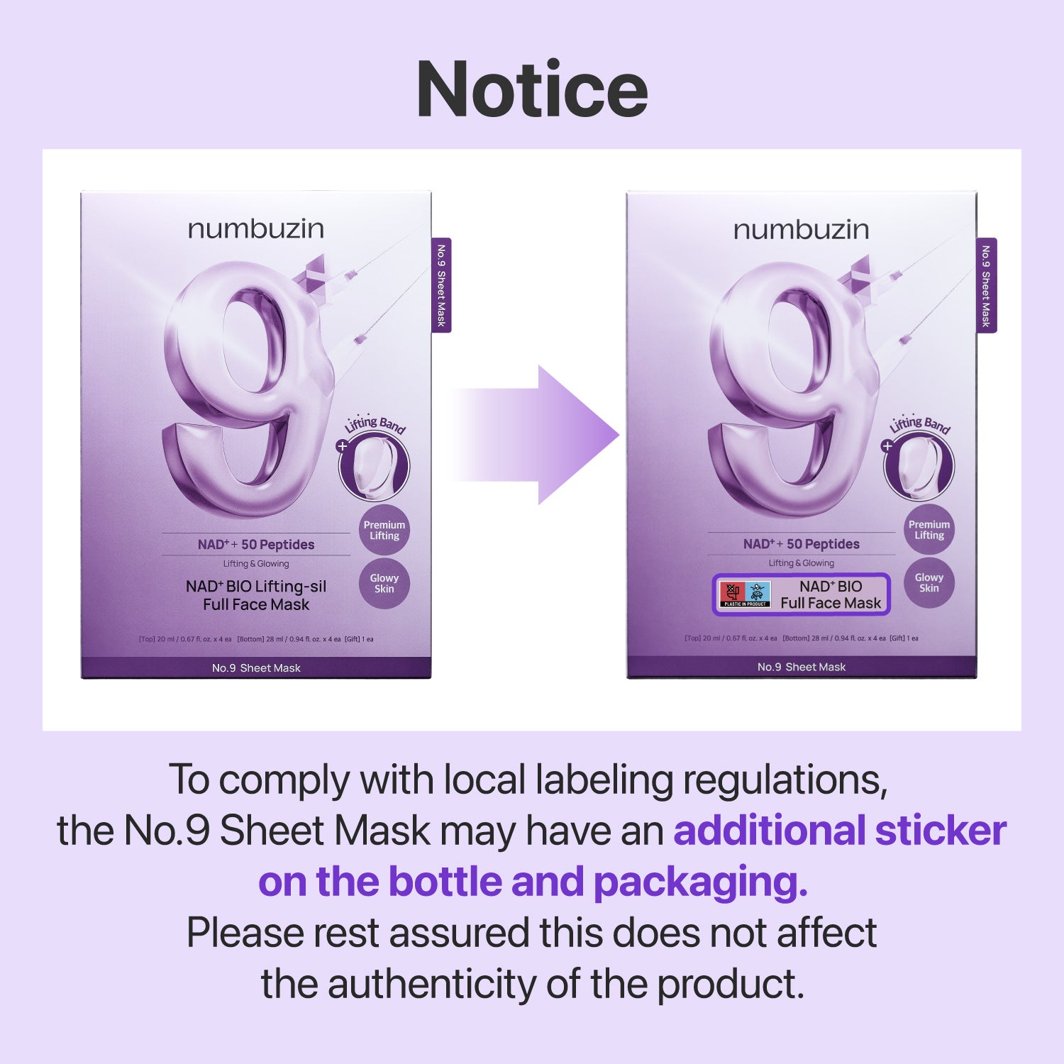 No.9 NAD+ BIO Face Mask Bundle (16 Sheets + 4 Lifting Bands)