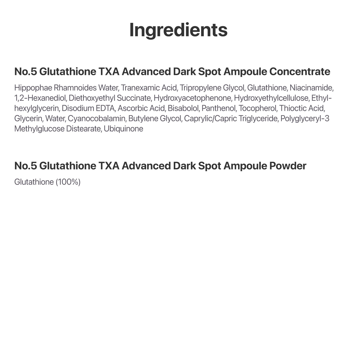 numbuzin - no.5 glutathione txa advanced dark spot ampoule concentrate numbuzin No.5 Glutathione TXA Advanced Dark Spot Ampoule Concentrate main image 0