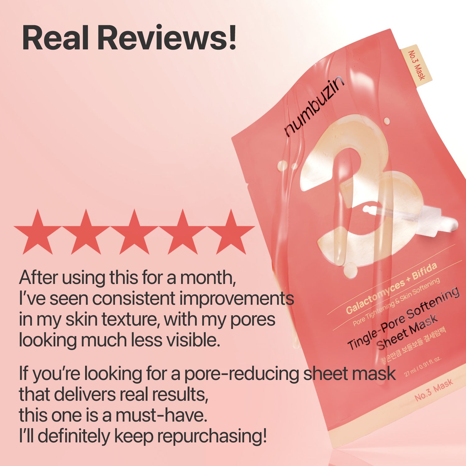 No.3 Tingle-Pore Softening Sheet Mask (5 Sheets)