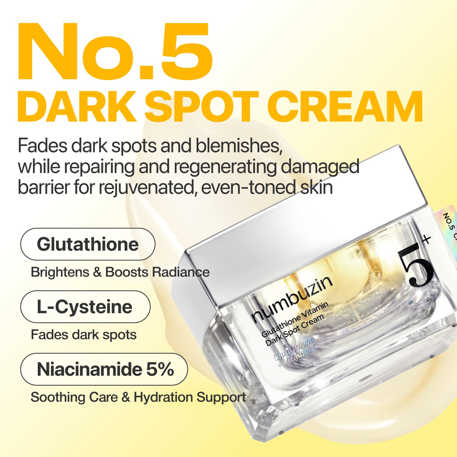 numbuzin No. 5 Vitamin Glutathione Dark Spot Laser Cream 50ml numbuzin No. 5 Vitamin Glutathione Dark Spot Laser Cream 50ml