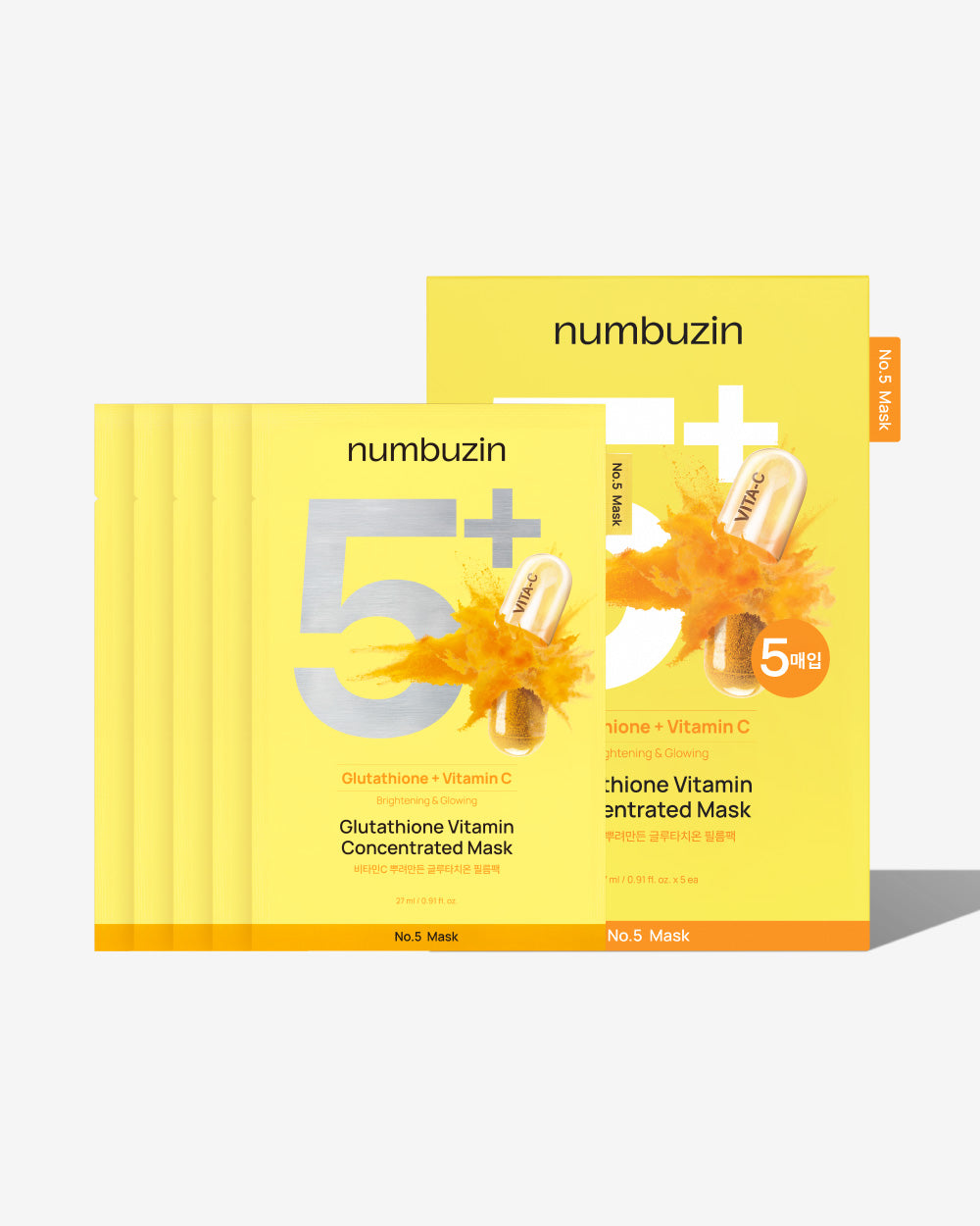 No.5+ Glutathione Vitamin Concentrated Sheet Mask
