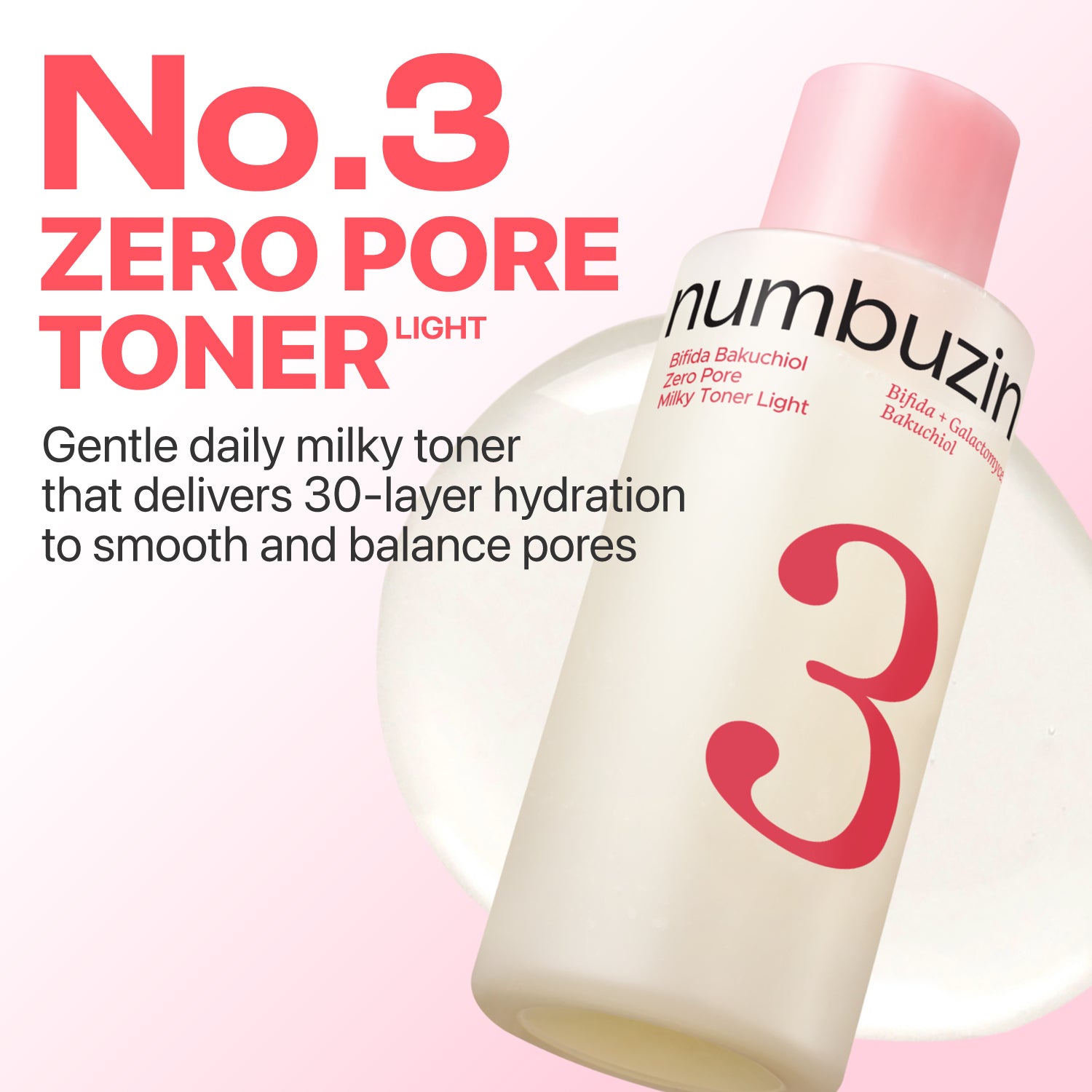 No.3 Bifida Bakuchiol Zero Pore Milky Toner Light 6.76 fl.oz