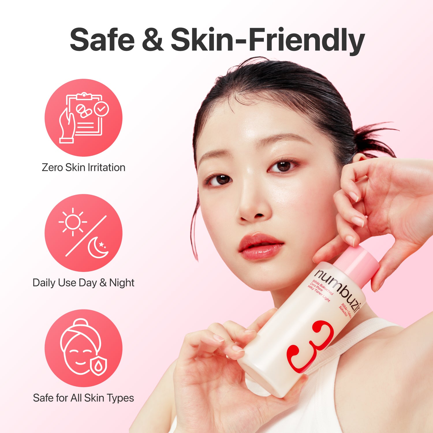 No.3 Bifida Bakuchiol Zero Pore Milky Toner Light 6.76 fl.oz Safe & Skin-Friendly
