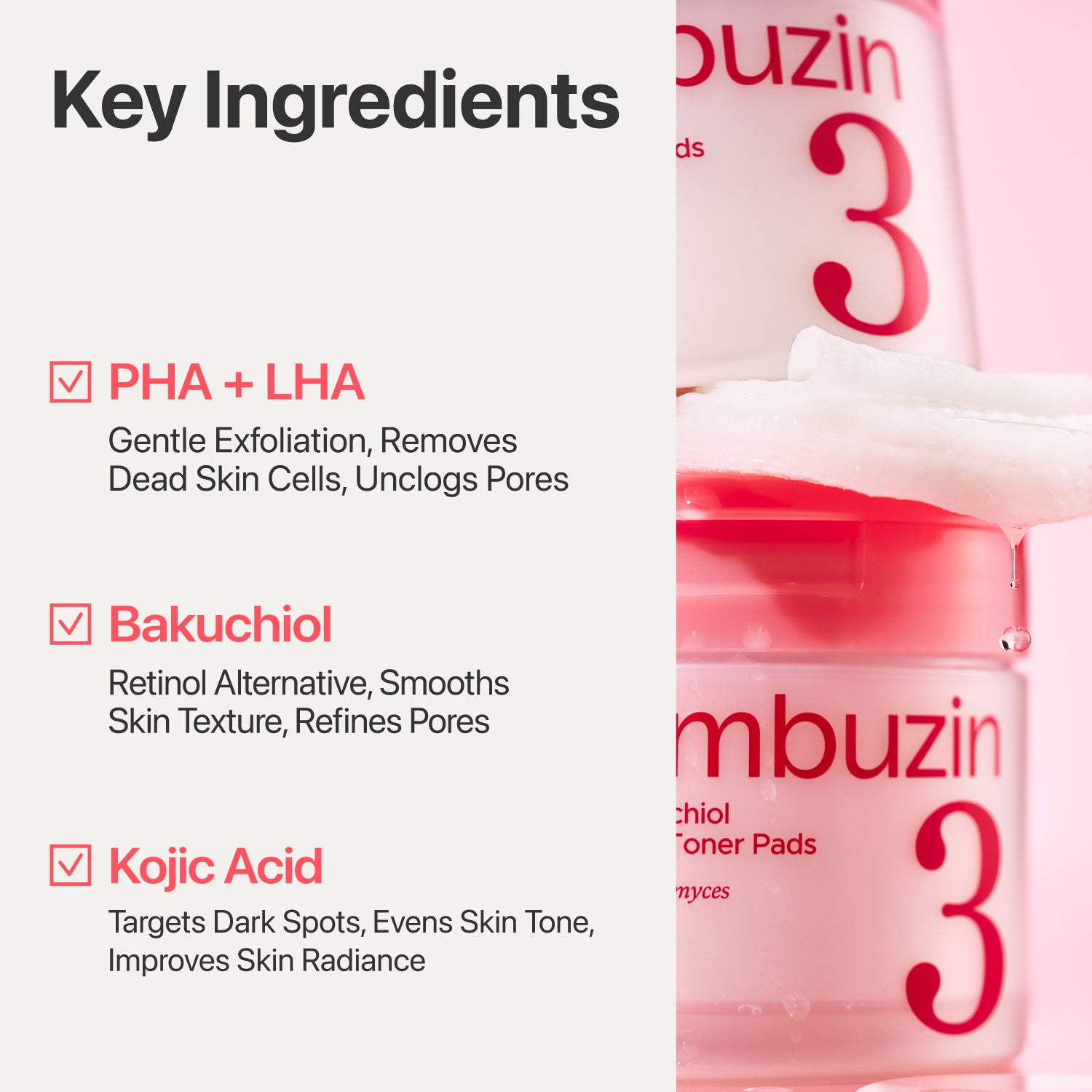 No.3 Bifida Bakuchiol Exfoliating Toner Pads