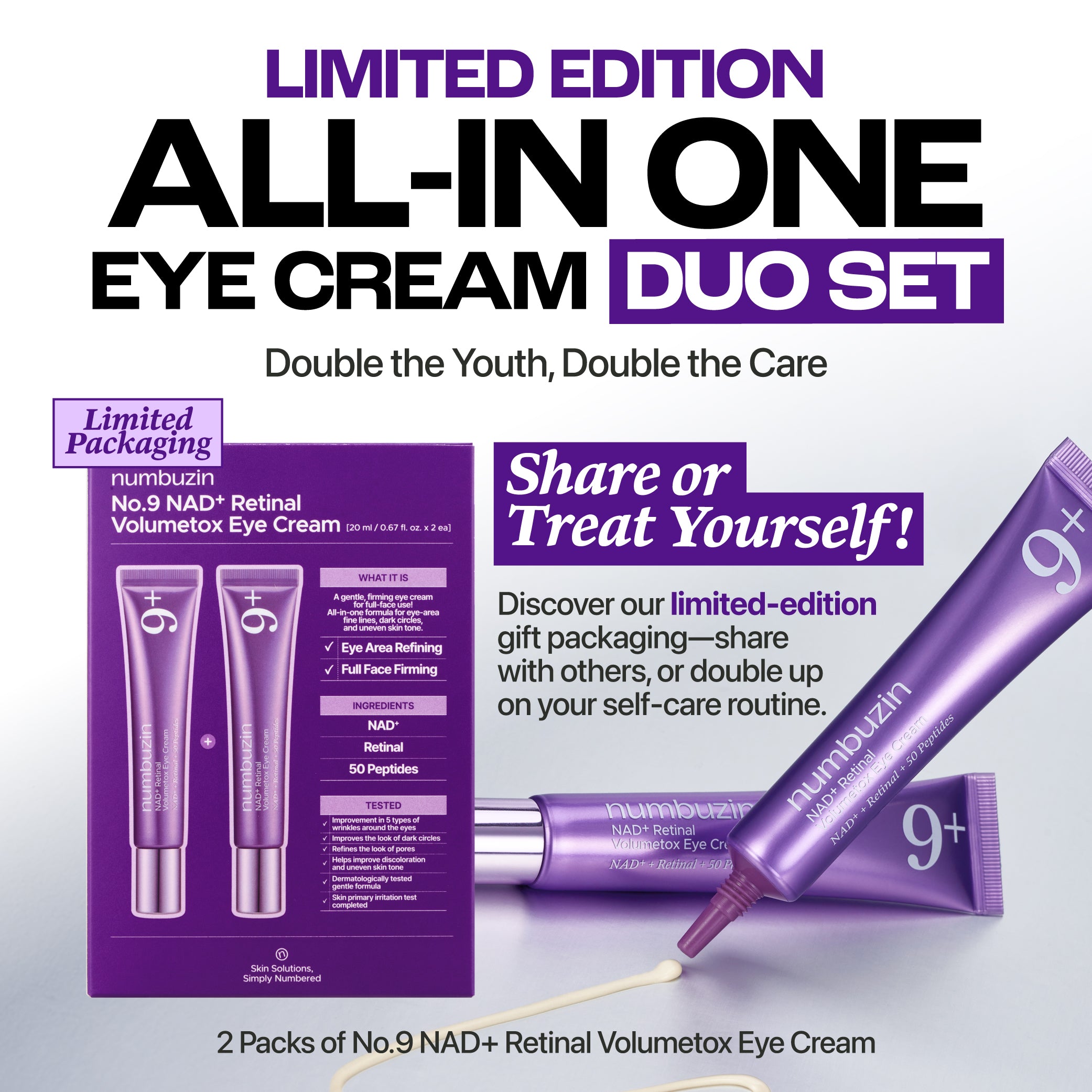 No.9 NAD+ Retinal Volumetox Eye Cream DUO SET