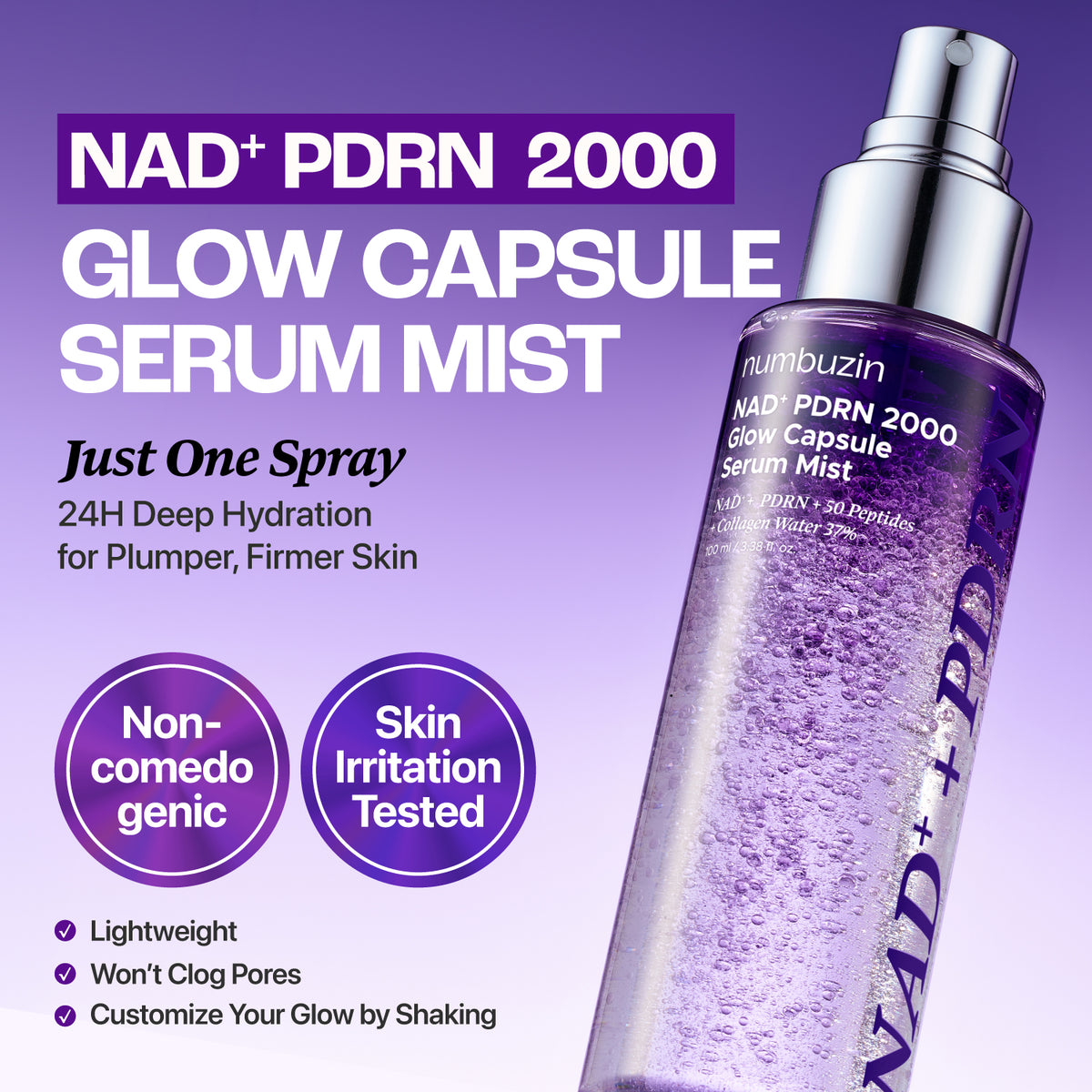 No.9 NAD+ PDRN 2000 Glow Capsule Serum Mist