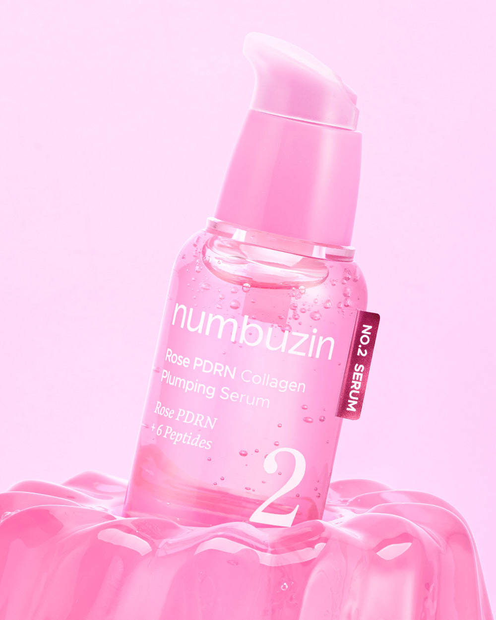 numbuzin No.2 Rose PDRN Collagen Plumping Serum vegan bottle